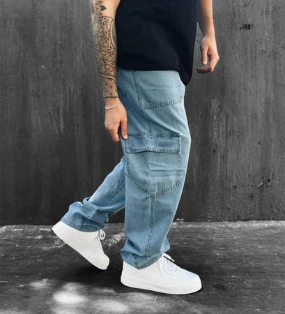Calça Cargo Masculina Larga Skate Elástico Cintura Unissex