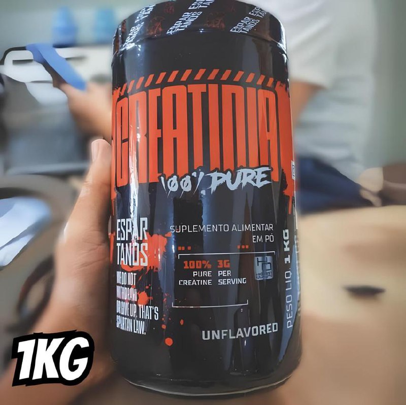 Creatina Pó 100% Pura Monohidratada Espartanos 1kg Aprovada Sabor Neutro