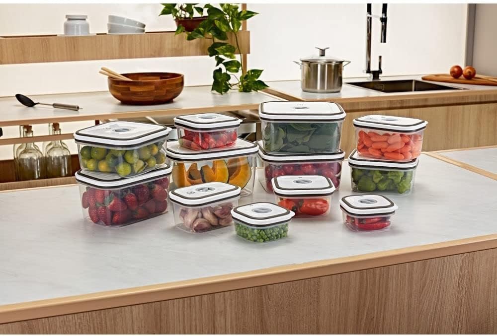 Electrolux Kit 12 Potes Herméticos de Plástico Retangulares, Multiuso, Vedação Silicone, B...