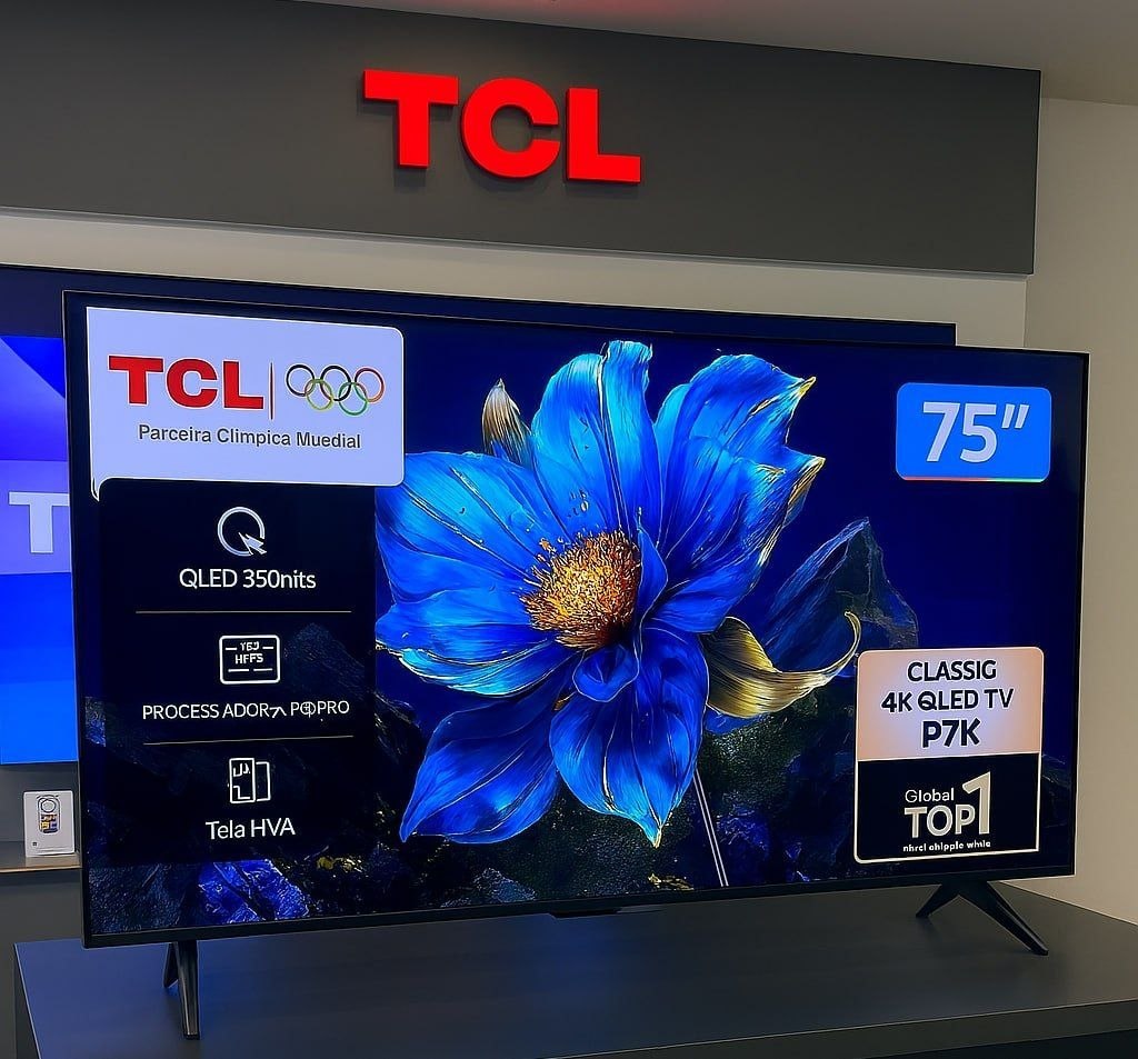 Smart TV 75" TCL 2025 4K UHD LED HVA HDMI USB Bluetooth 5.2 Google TV Comando de Voz