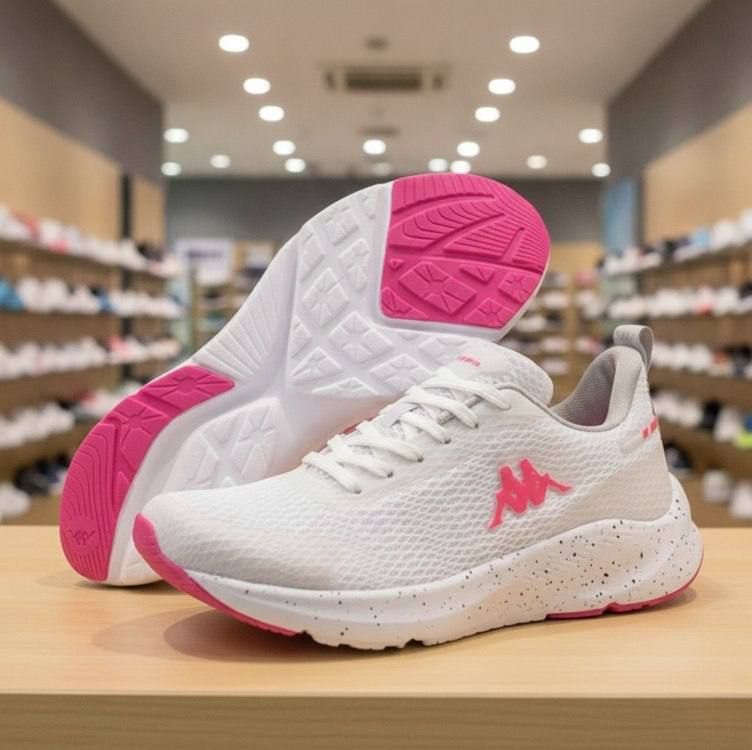 Tênis Kappa Sparta Unissex Original Confortável  Caminhada Branco-rosa 37 Br