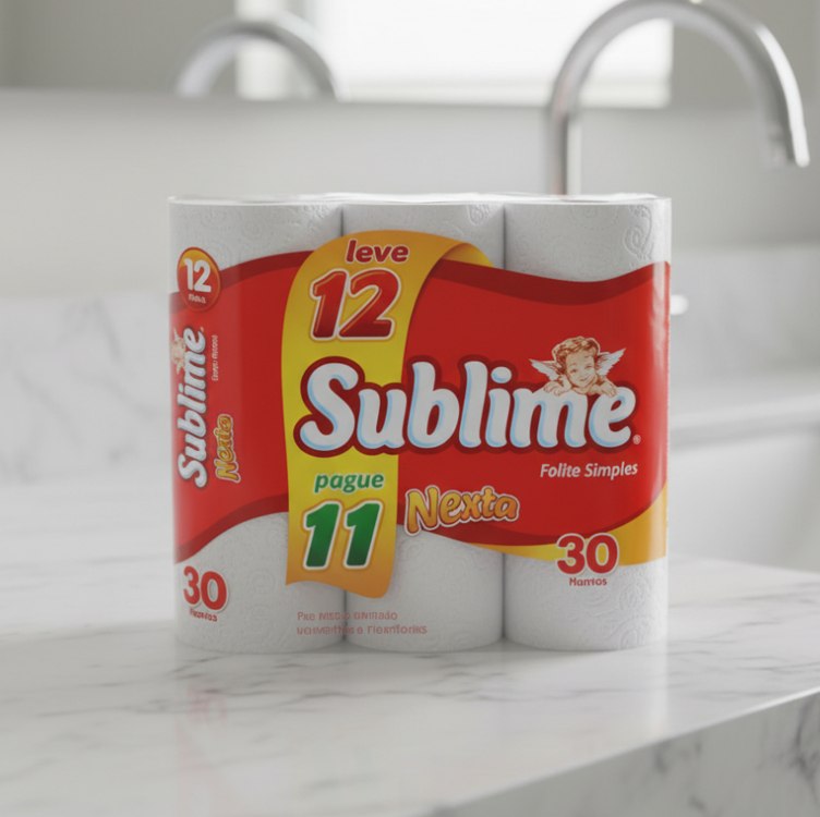 Papel Higiênico Sublime Folha Simples 30 Metros 12 Unidades