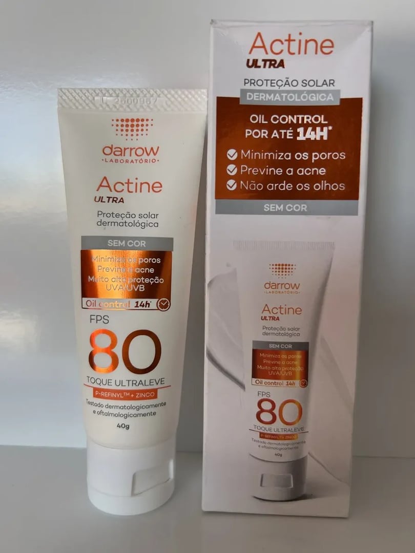 Protetor Solar Facial Dermatológico Darrow Actine Ultra Fps 80 40g
