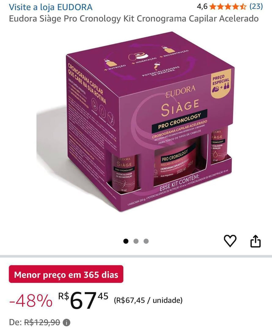 Eudora Siàge Pro Cronology Kit Cronograma Capilar Acelerado