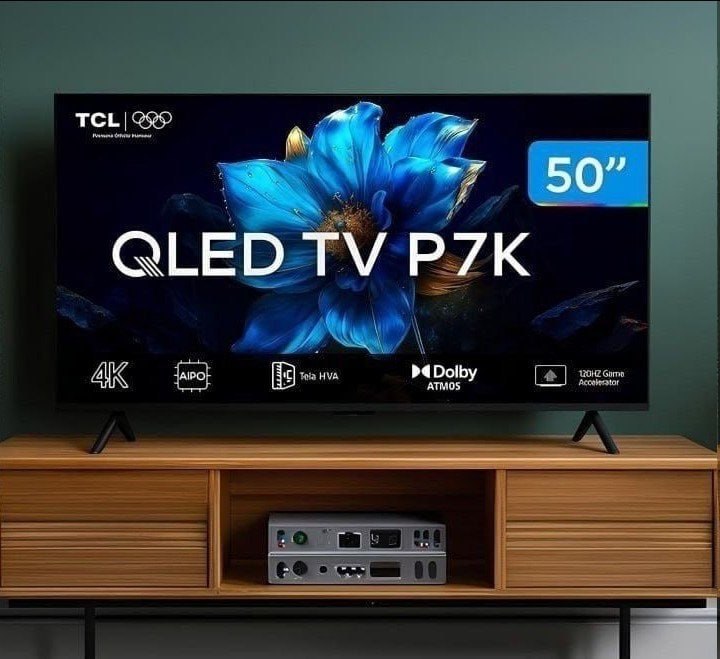 Smart TV TCL 50 Polegadas QLED 4K P7K WiFi Bluetooth Google TV HDR10+ Dolby Atmos Dolby Vi...