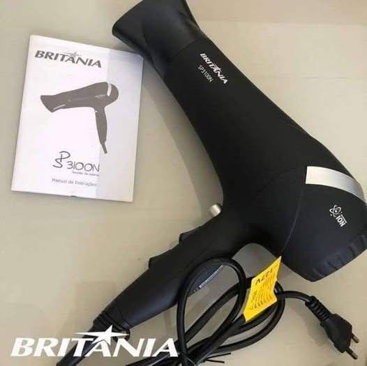 Secador De Cabelo Britânia 2 Temperaturas 2000w Sp3100n 127v Preto
