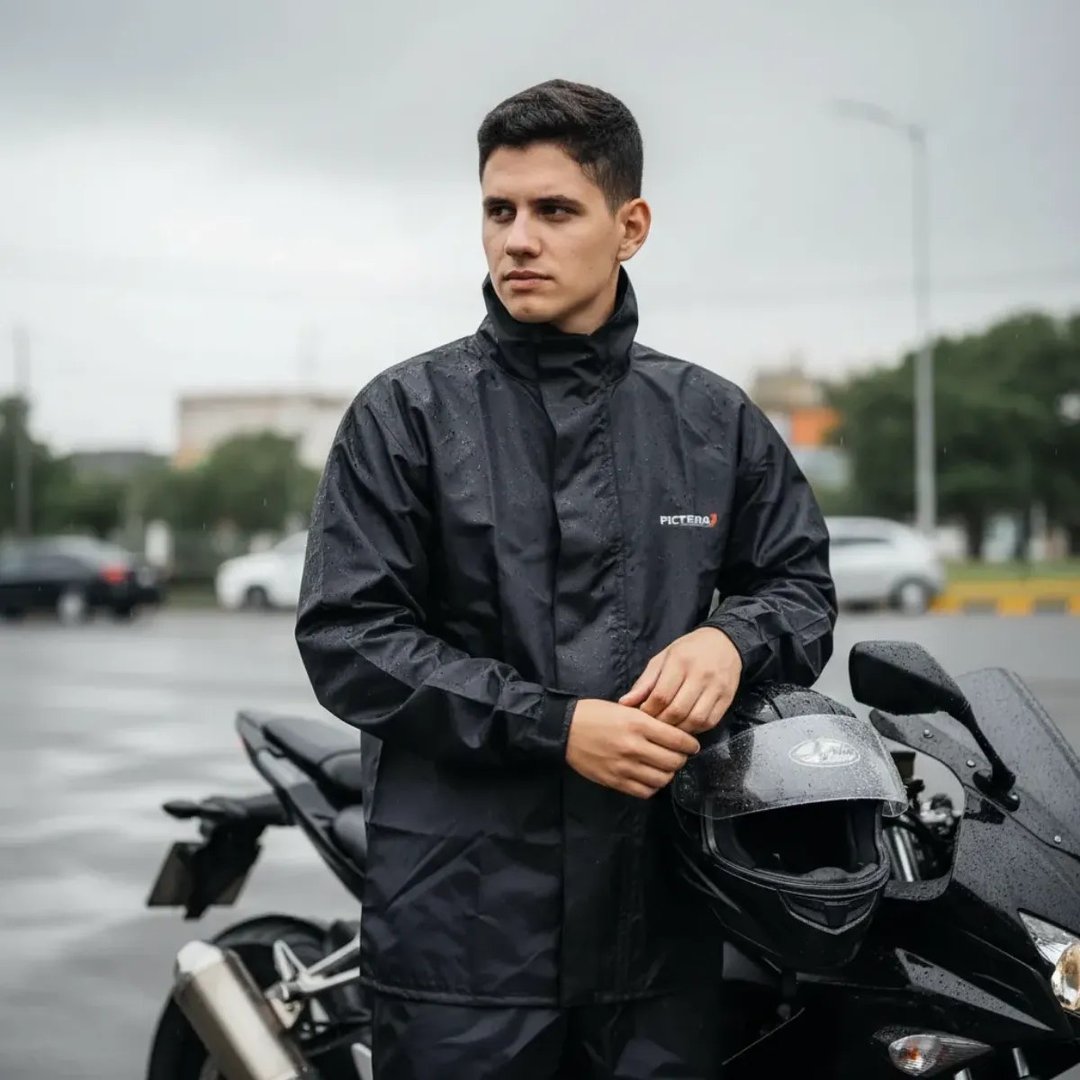 Capa De Chuva Em Nylon Pioneira Motoqueiro Impermeável - Tam. P ao EG
