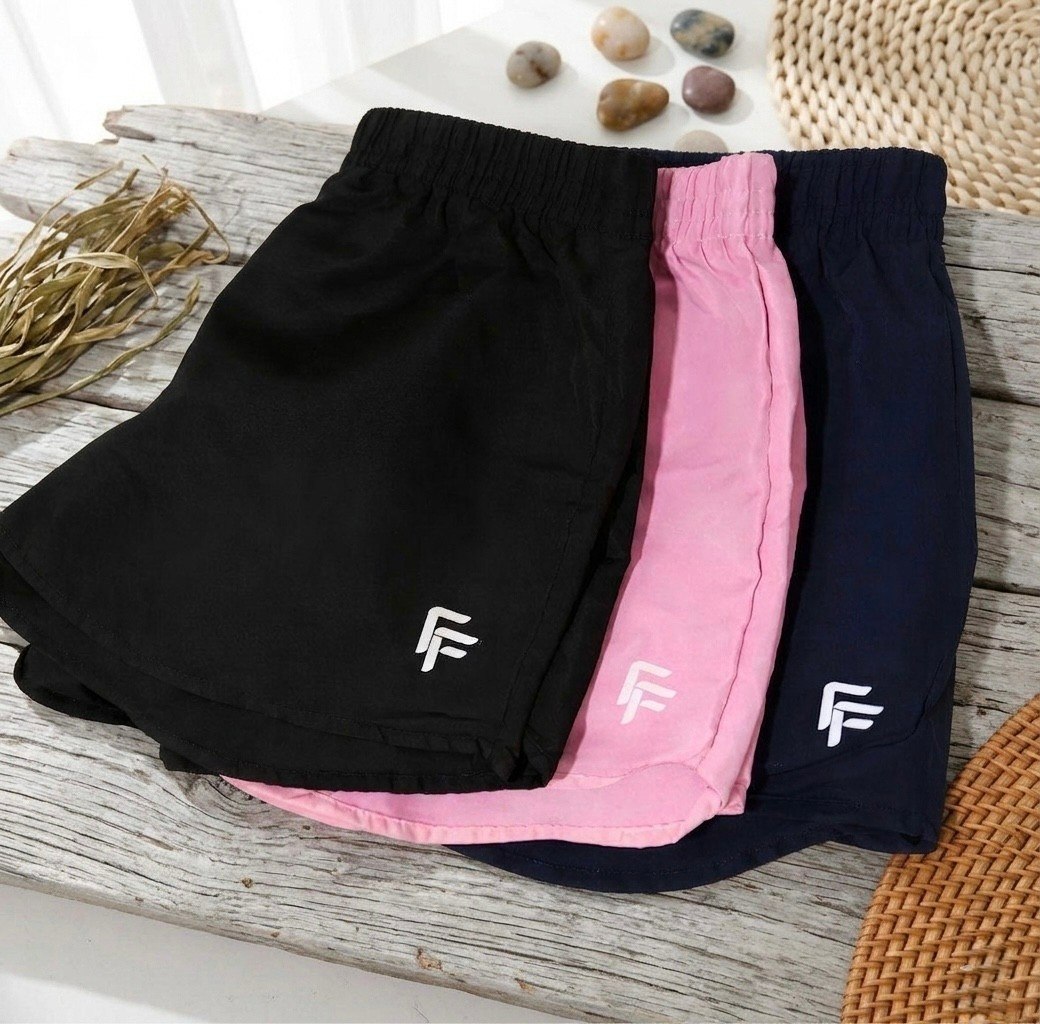 Kit 3 Short Feminino Tactel