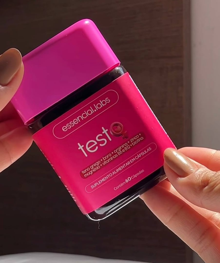 TESTO ESSENCIAL para MULHERES - Fórmula Exclusiva com Feno Grego + Boro + Arginina + ZMA + Biotina + Vitaminas B6 e B12 - 60 Cápsulas