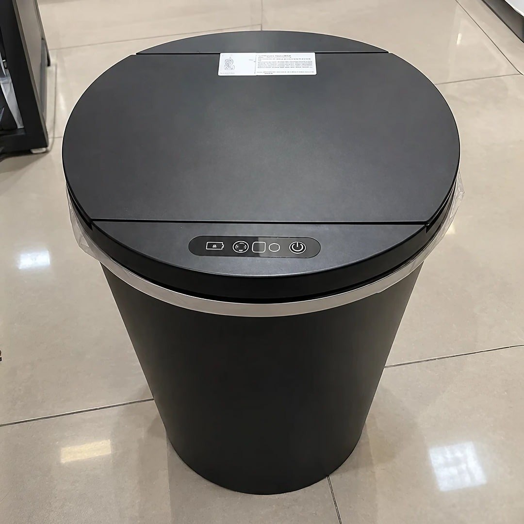 Lixeira Inteligente Automática Redonda Recarregável USB‐C Sensor para Cozinha Banheiro Escritório