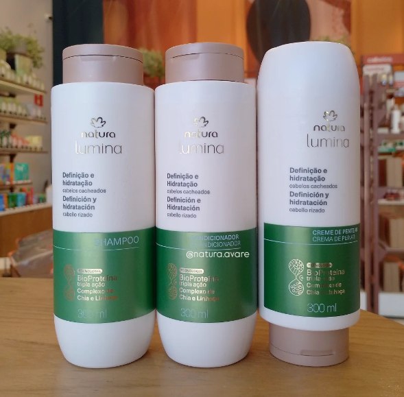 Kit Lumina Cacheados Shampoo, Condicionador e Creme para Pentear (3 produtos)