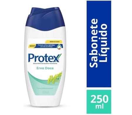 Sabonete Líquido Antibacteriano para Corpo Protex Erva Doce 250ml