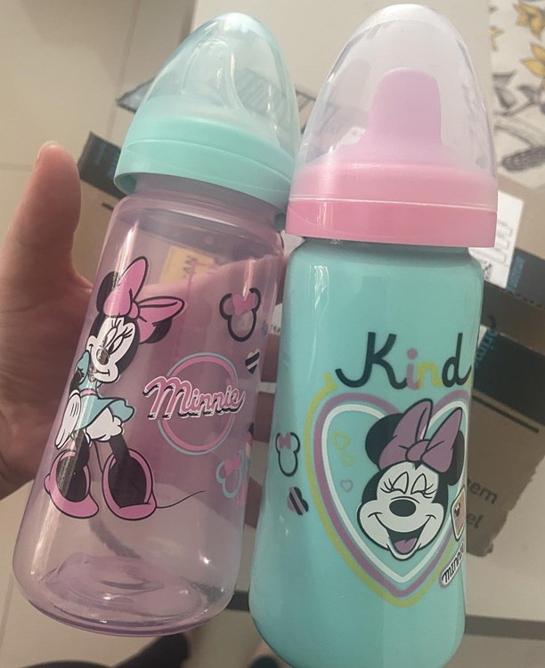 Kit Lillo 2 Copos Colors Bico De Silicone Disney Minnie Rosa