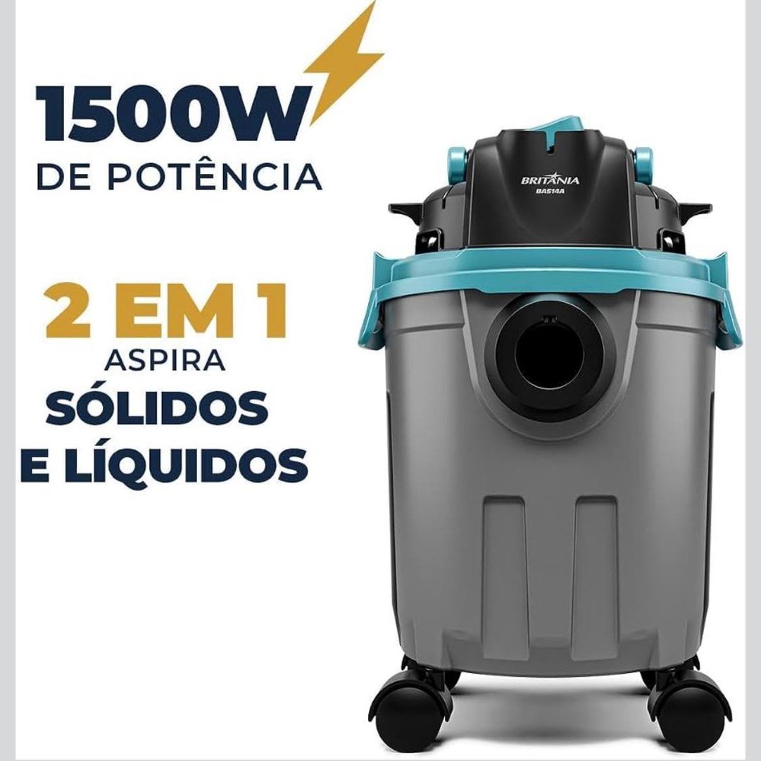 Aspirador de Pó e Água 12,5L Britânia 1500W BAS14A
