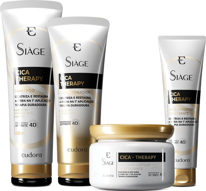 Kit Eudora Siàge Cica-Therapy Shampoo Condicionador Máscara Leave...