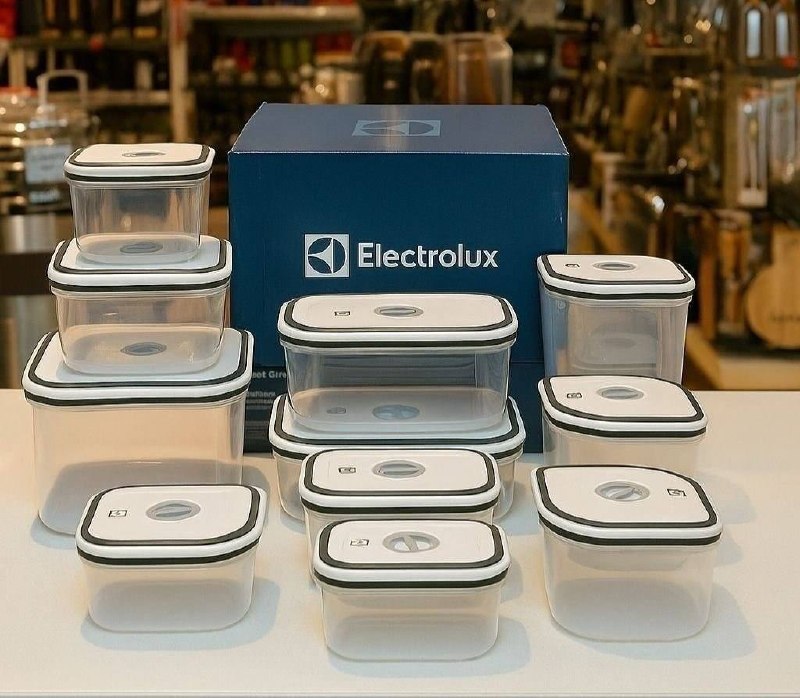 Electrolux Kit 12 Potes Herméticos de Plástico Retangulares, Multiuso, Vedação Silicone, B...
