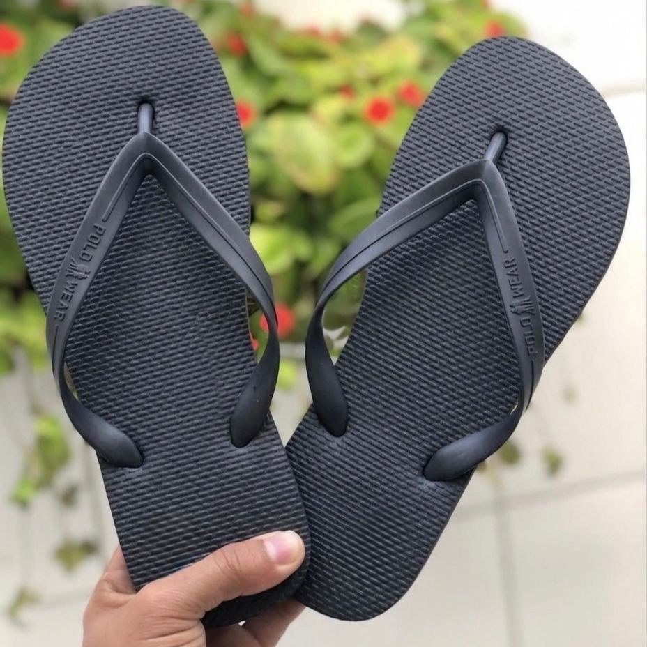 Kit 2 Chinelos Polo Wear Borracha Confortável Preto Preto 43/44