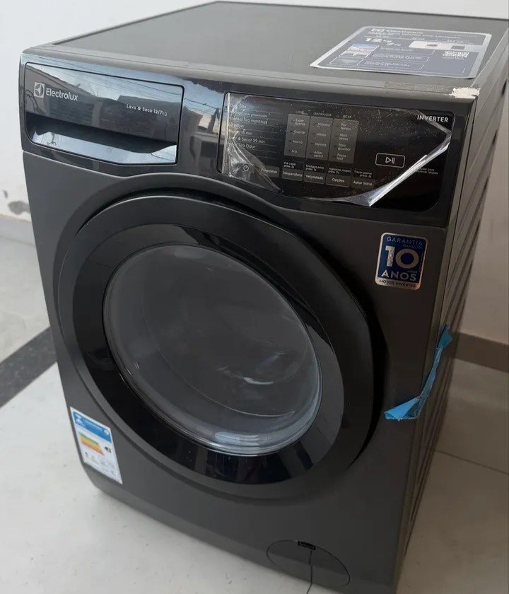 Lava e Seca Electrolux 12Kg Inverter com Água Quente e Lavagem Inteligente Cinza Ônix - 110v/220v