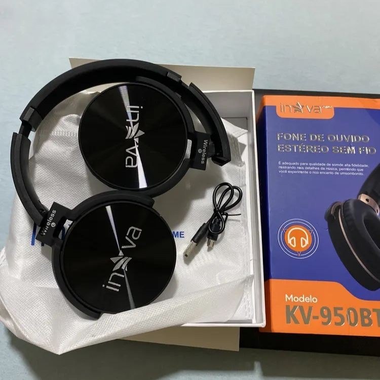 Fone de Ouvido INOVA Bluetooth Regulável Com Microfone e Redução Ruído