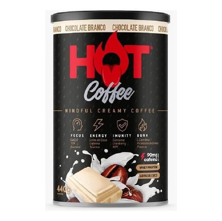 Hot Coffee Energia 440g - Hot Fit Sabor Chocolate Branco