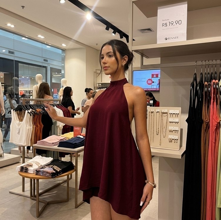 Conjunto Feminino Vestido Soltinho Frente Unica Short Verão Vinho Único