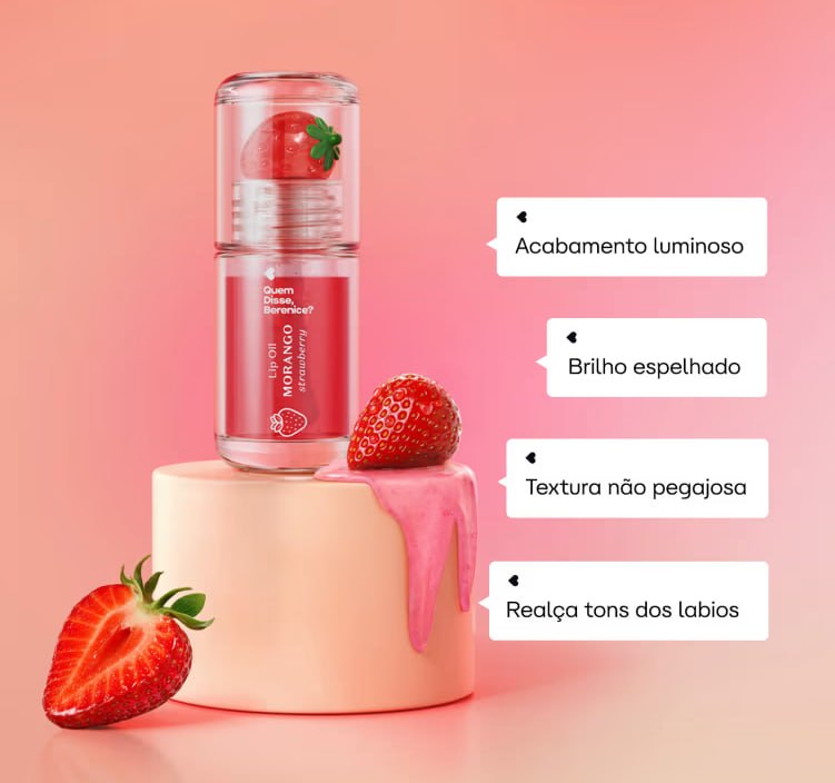 Lip Oil Vermelho Cuide - se Bem Morango Quem Disse, Berenice? 3,5ml