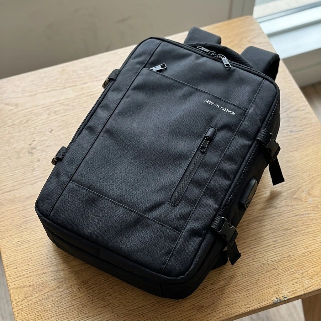 Mochila, Para Homens E Mulheres, Com Fecho De Senha, Capacidade Expandível De 30 A 42 L, Impermeável, Reforçada, Ideal Para Viagens Diárias E Negócios, Pode Acomodar Um Laptop De 15,6 Polegadas Preto
