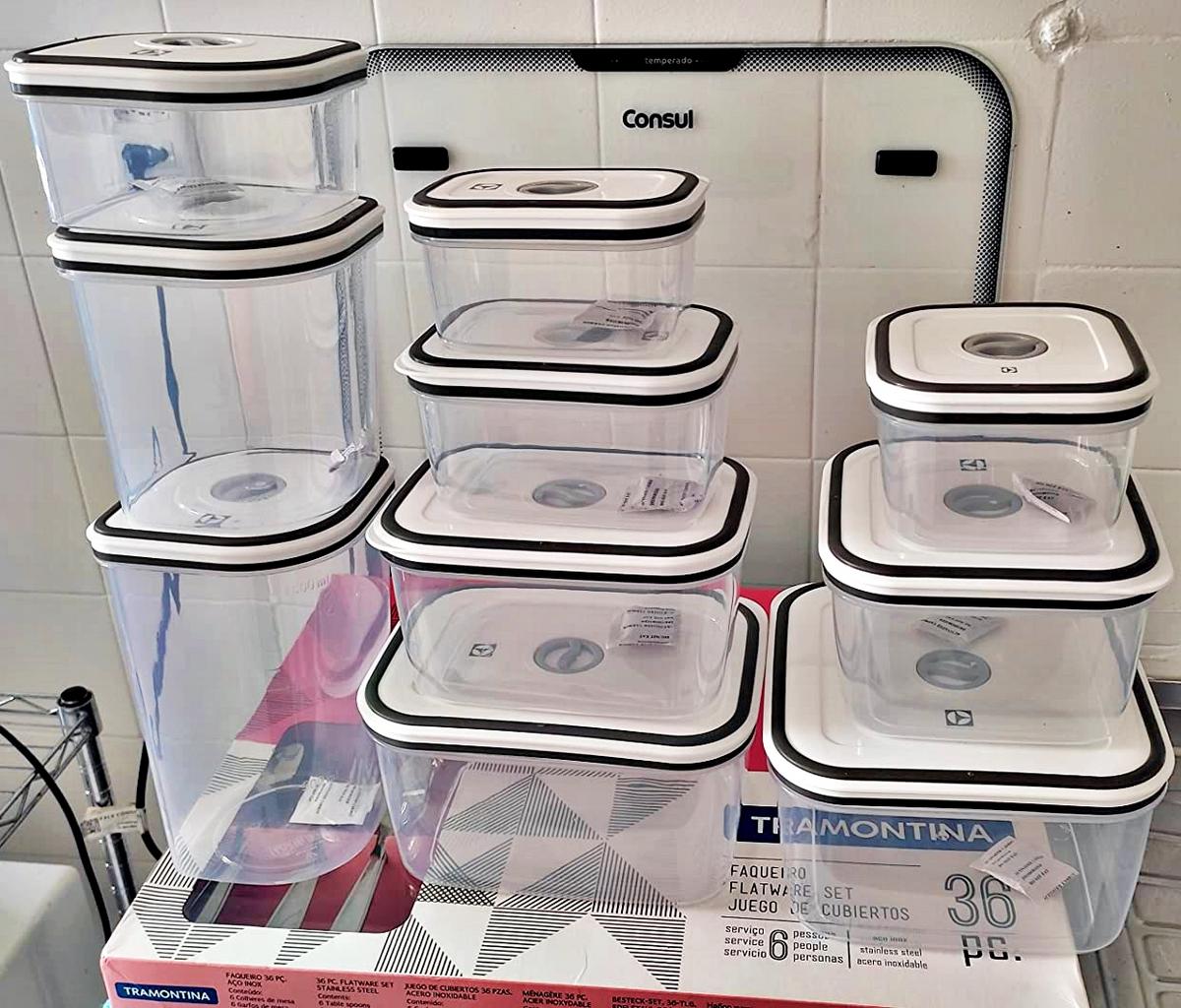 Jogo de Potes Electrolux Hermético de Plástico com Tampa - 10 Peças