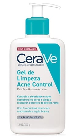 Cerave, Gel de Limpeza Acne Control com Niacinamida e Ácido Salicílico