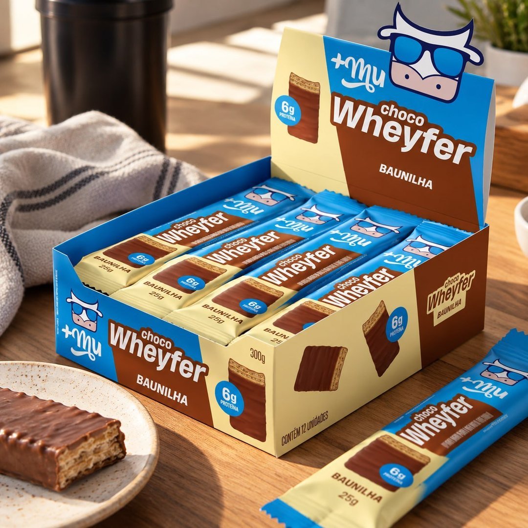 +Mu Chocowheyfer Proteico Sabor Baunilha - Display com 12 unidades - 300g