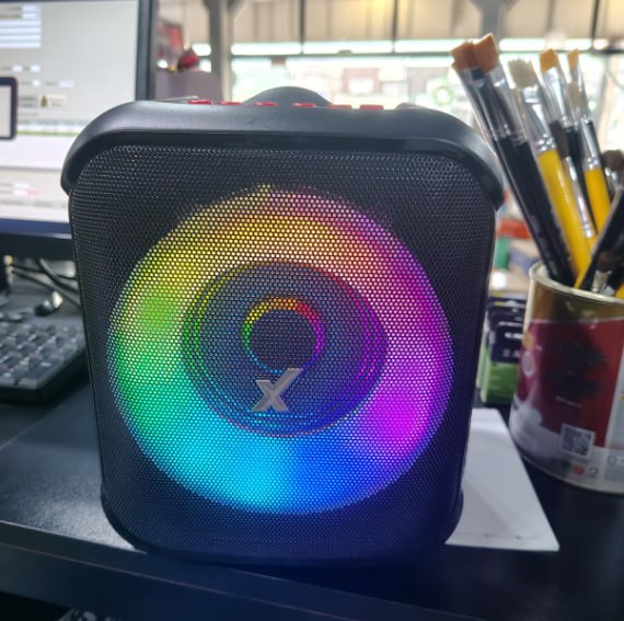 Amvox Caixa de Som Amplificada ACA 150 POP – 150W RMS, Bluetooth, Iluminação LED, Rádio FM...