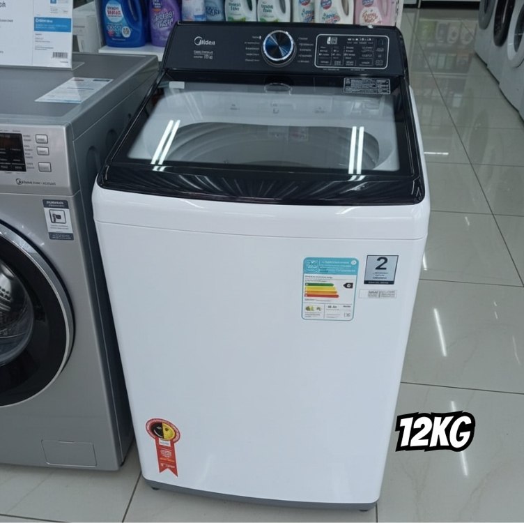 Lavadora de Roupas Midea 12kg 10 Programas de Lavagem Branco Wave Impeller MAV04W120/WKBR0...