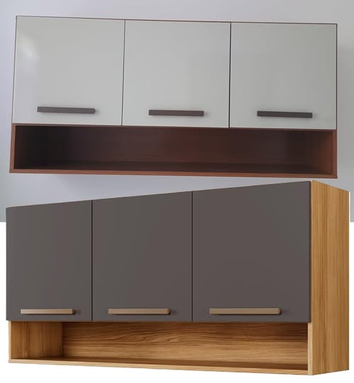 🤓Armário Aéreo Suspenso Multiuso de Parede 3 Portas Plus (Branco)