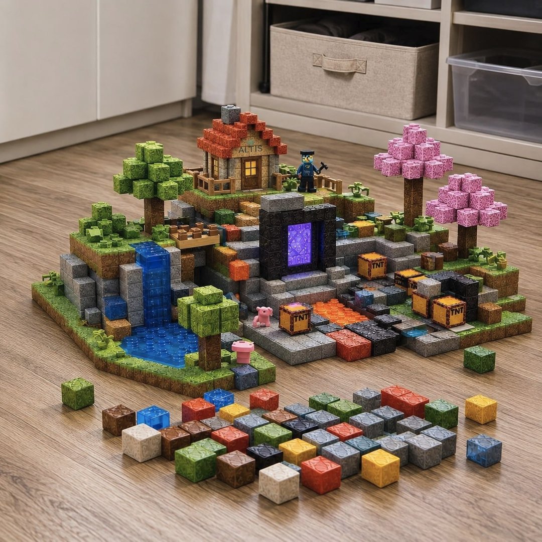 Kit 100 Blocos Magnéticos De Montar Construção Brinquedo 100
