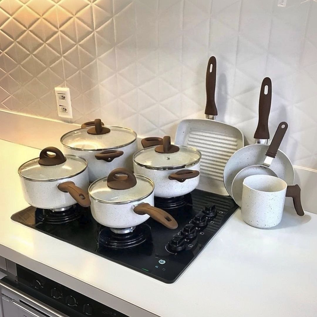 Conj de Panelas 8 Peças Ceramic Life Smart Plus Vanilla - Brinox