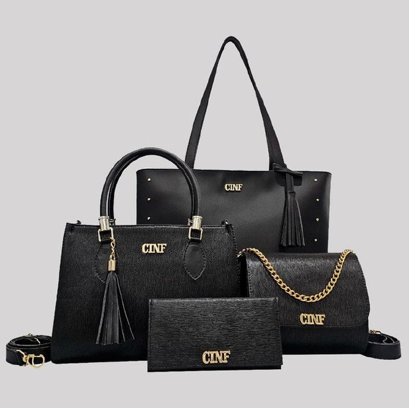 Kit Bolsas Feminina Sacola Transversal Tira Colo Carteira