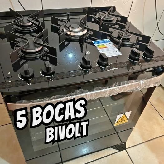 Fogão 5 Bocas Electrolux Efficient PerfectCook Preto Acendimento Automatico - Bivolt
