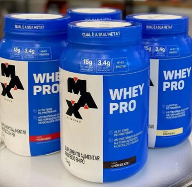 Suplemento Academia Whey Pro Max Titanium Concentrado Pote 1kg Sabor Chocolate