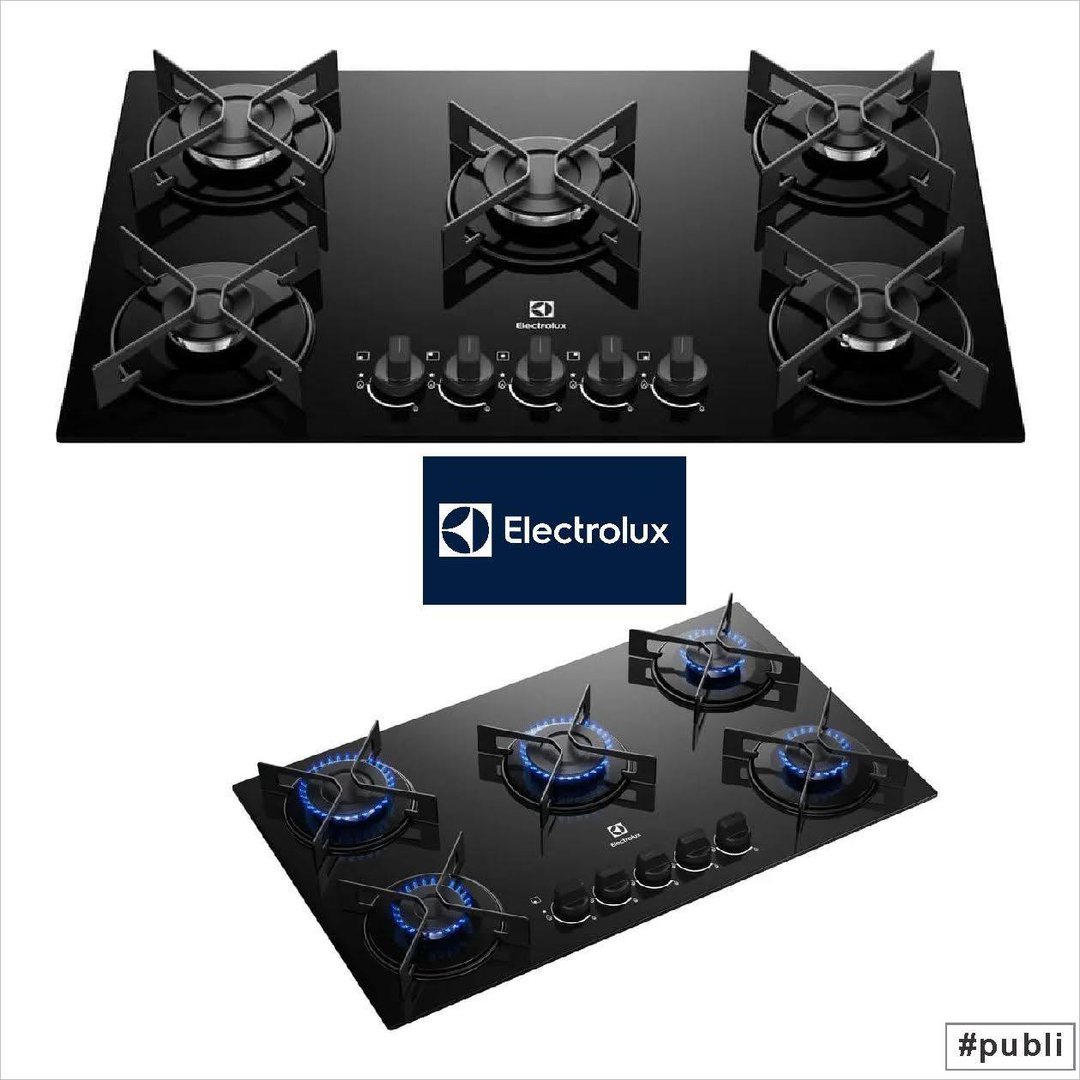 Cooktop 5 Bocas A Gás Electrolux Mesa De Vidro Efficient Grade De Aço Fosco (ke5gr) Bivolt