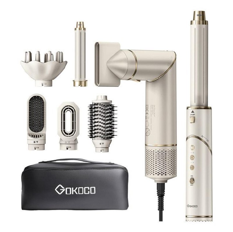 Secador De Cabelo Gokoco Com 7 Em 1 Escova Hot Air Styler