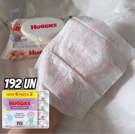 Lenços Umedecidos Huggies One & Done Leve 4 Pague 3 - 192 unidades, Huggies, Verde, pacote...