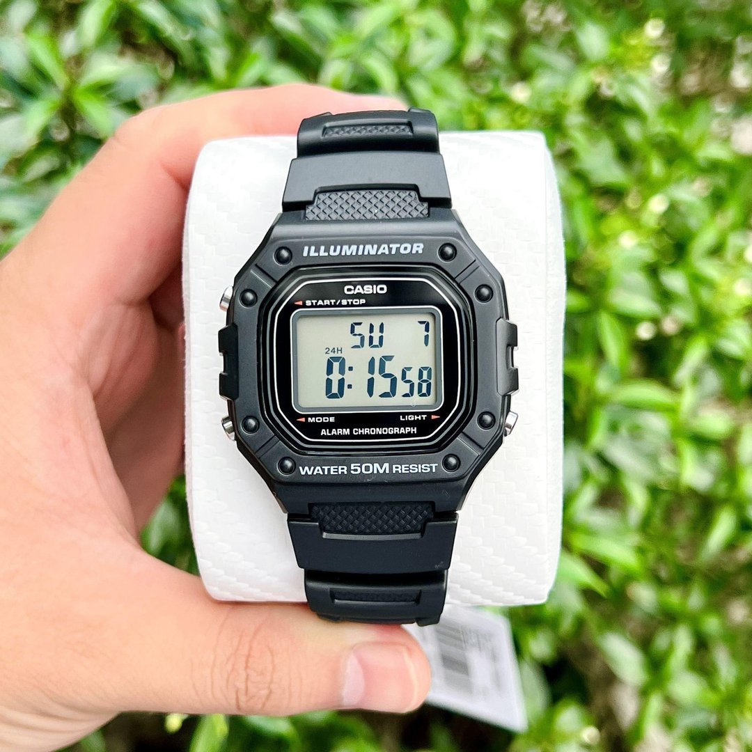 Relógio De Pulso Casio Youth W-218h-1av Preto Cinza/preto