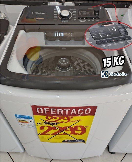 Lavadora Electrolux Premium Care 15kg Cesto Inox 11 Programas de Lavagem Painel Digital - ...