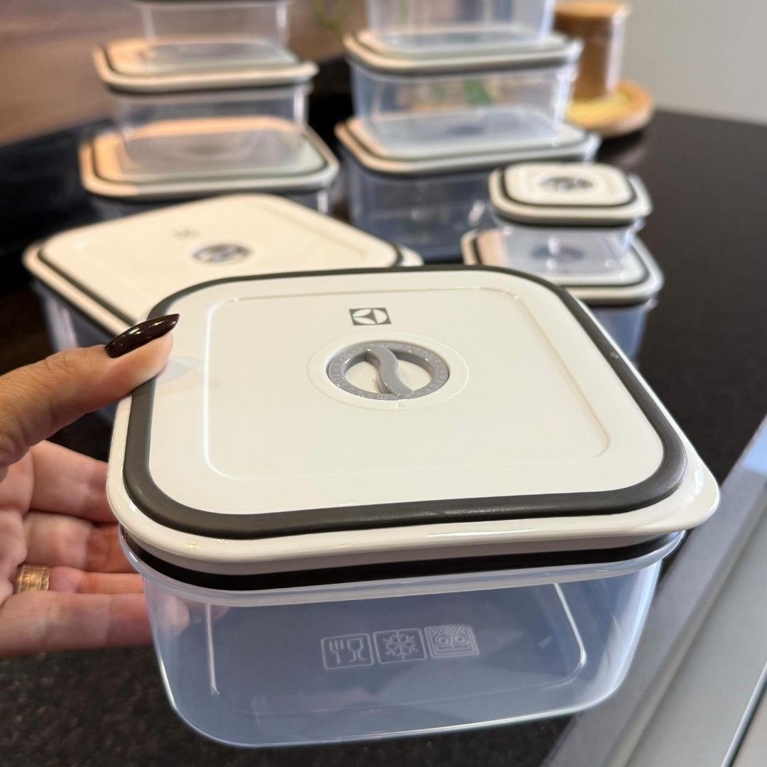 Potes Herméticos Electrolux De Plástico Branco Retangular Com 10 Unidades Transparente