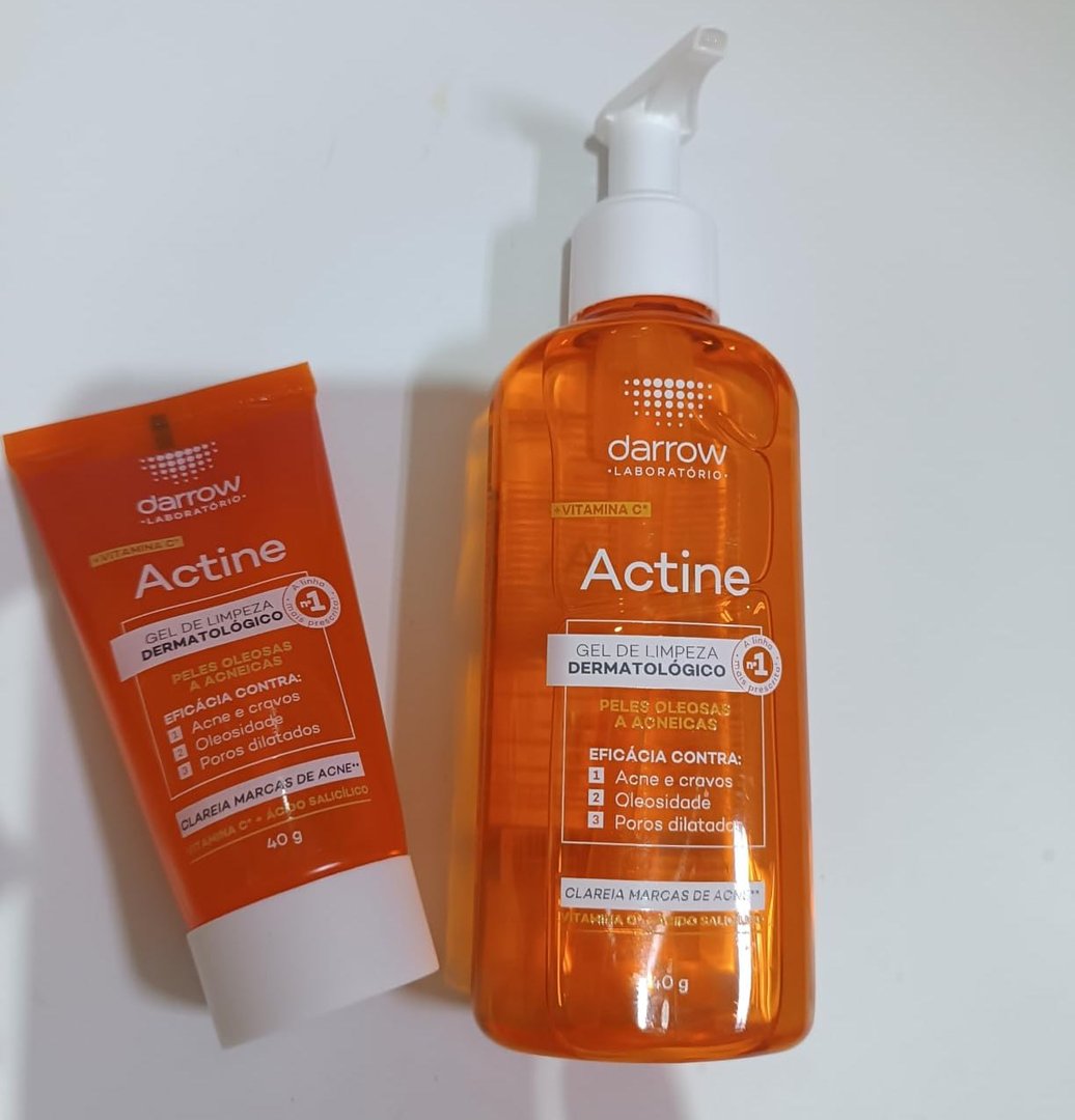 Kit Gel de Limpeza Facial Actine Pele Acneica 140g + 40g