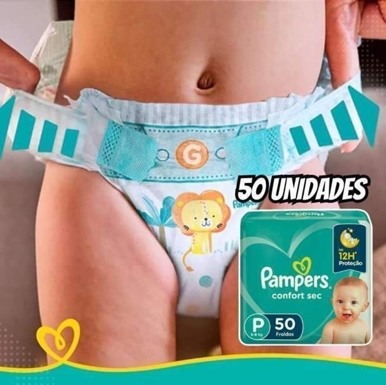 Fralda Pampers Confort Sec Tamanho P 50 Unidades
