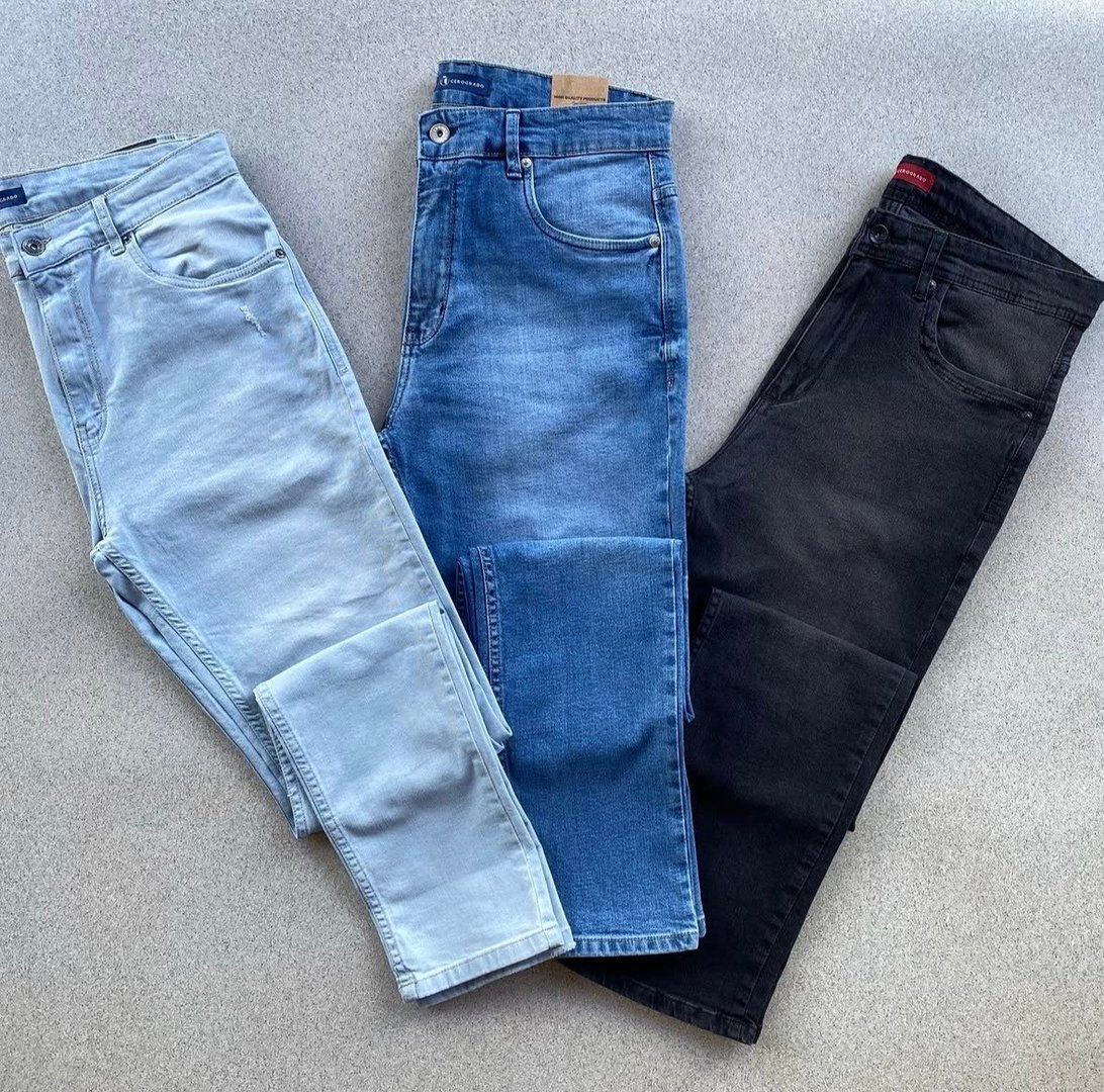 Kit 3 Calças RIPPLE Jeans Com Elastano Masculina - Tam. 36 ao 48