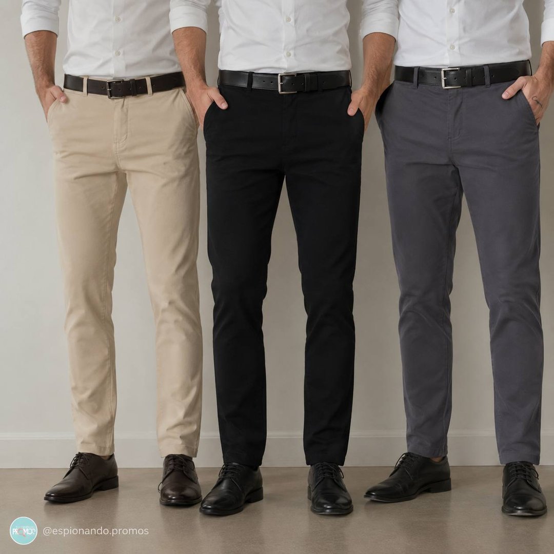 Kit 3 Calça Masculina Sarja Slim Alfaitaria