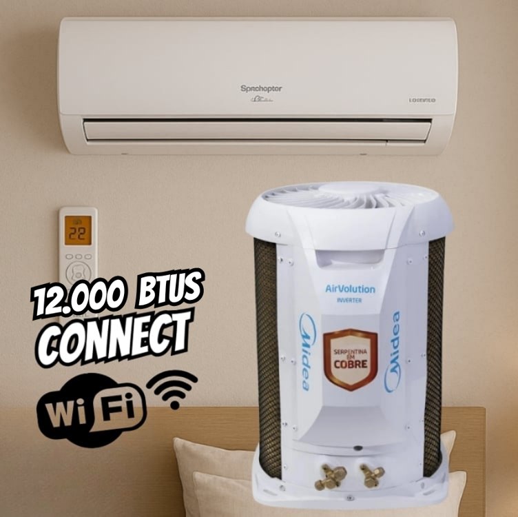 Ar Condicionado Split Hi Wall Midea AI Airvolution Inverter 12.000 Btus Frio 220V R-32