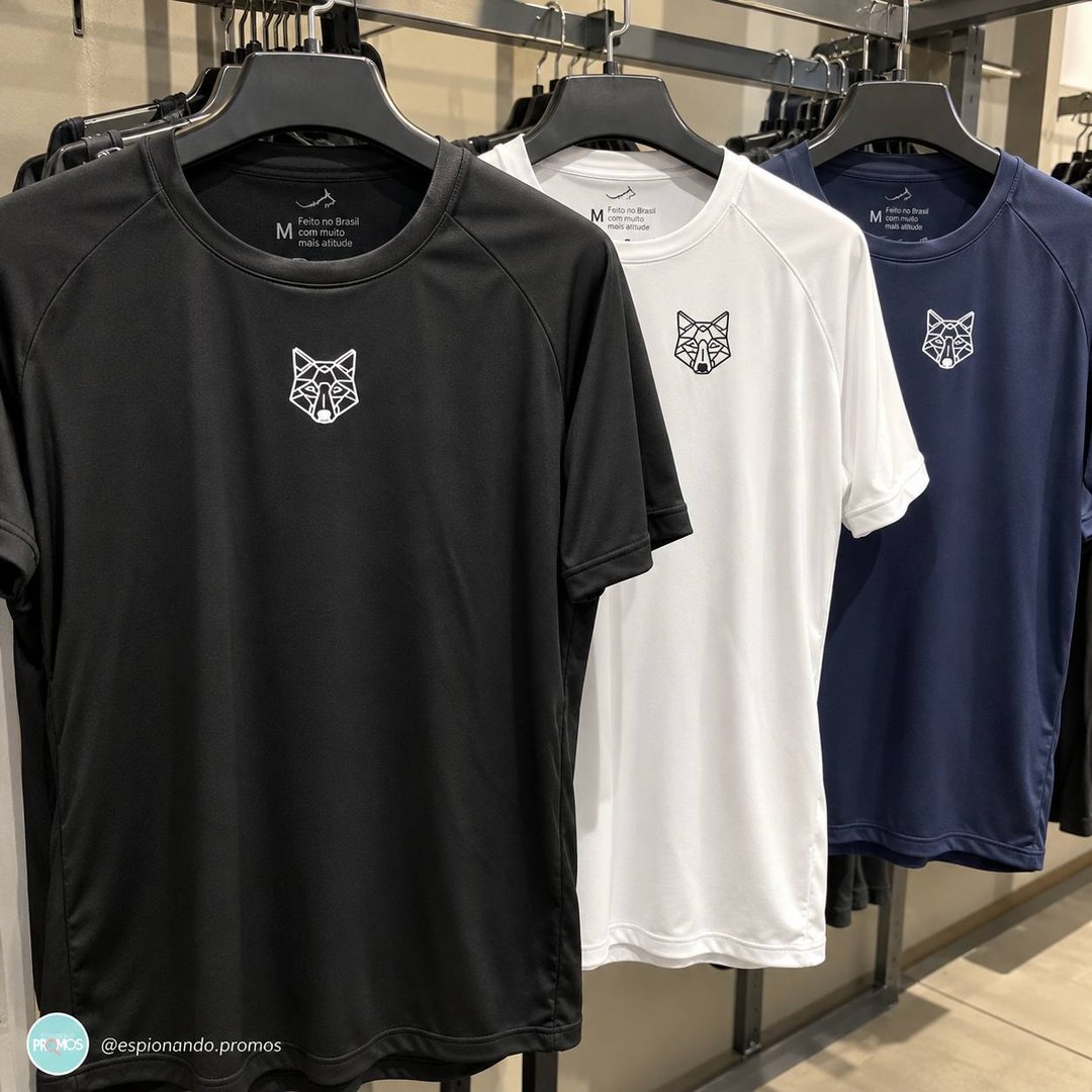 Kit 3 Camisetas Masculina Dry Alpha Lobo Geométrico